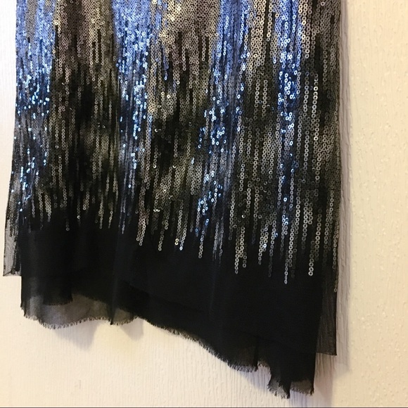 nwt Kensie Sequin Ombre Mini Dress in Silver Black Combo Size 2 Small - Picture 7 of 13